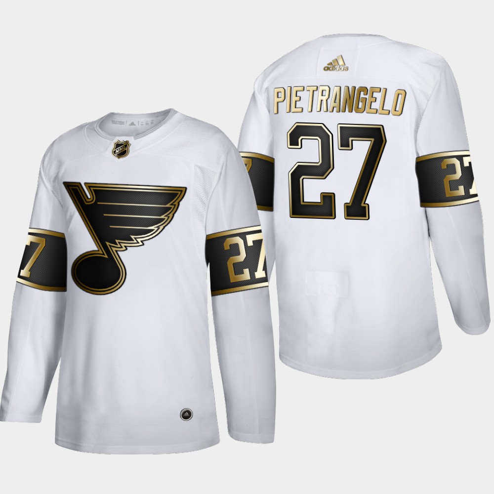 St. Louis Blues 27 Alex Pietrangelo Men Adidas White Golden Edition Limited Stitched NHL Jersey